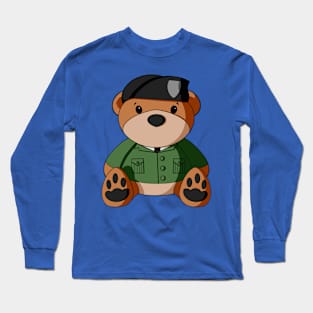 Military Beret Teddy Bear Long Sleeve T-Shirt